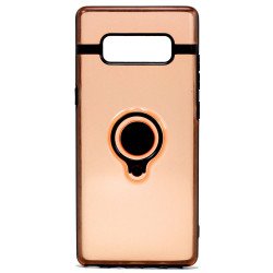 Galaxy Note 8 360 Neon Rotating Ring Stand Hybrid Case with Metal Plate (Rose Pink)
